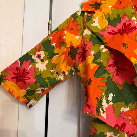 Trashy Diva by Candice Gwinn Floral Midi Dress - Green, Orange, Pink size 10 - Picture 4 of 7